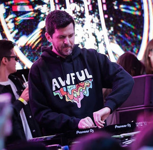 Musician DJ Dillon Francis Wearing Awful Cloth Drip Drop Hoodie