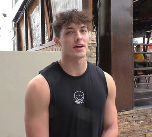 Griffin Johnson Wearing Awful Cloth Black Cutoff T-Shirt